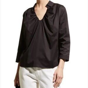 Harshman Nerello Ruched Scoop-Neck Blouse